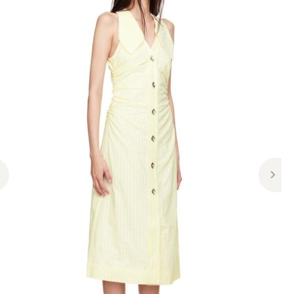 Ganni Yellow Seersucker Dress (NWT)